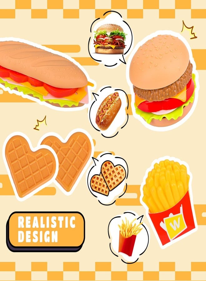 Fegalop Pretend Play Fast Food Set,Play Food for Kids with Take Apart Burger and Hot Dog Plastic Toys Food,Play Kitchen Accessories Role Play Toys Christmas Birthday Gift for Kids Toddler Boys Girls - Image 5
